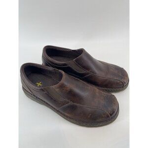 Doc Dr Martens Tevin Brown Leather Stitched Slip On Loafer Men's Size 11 M